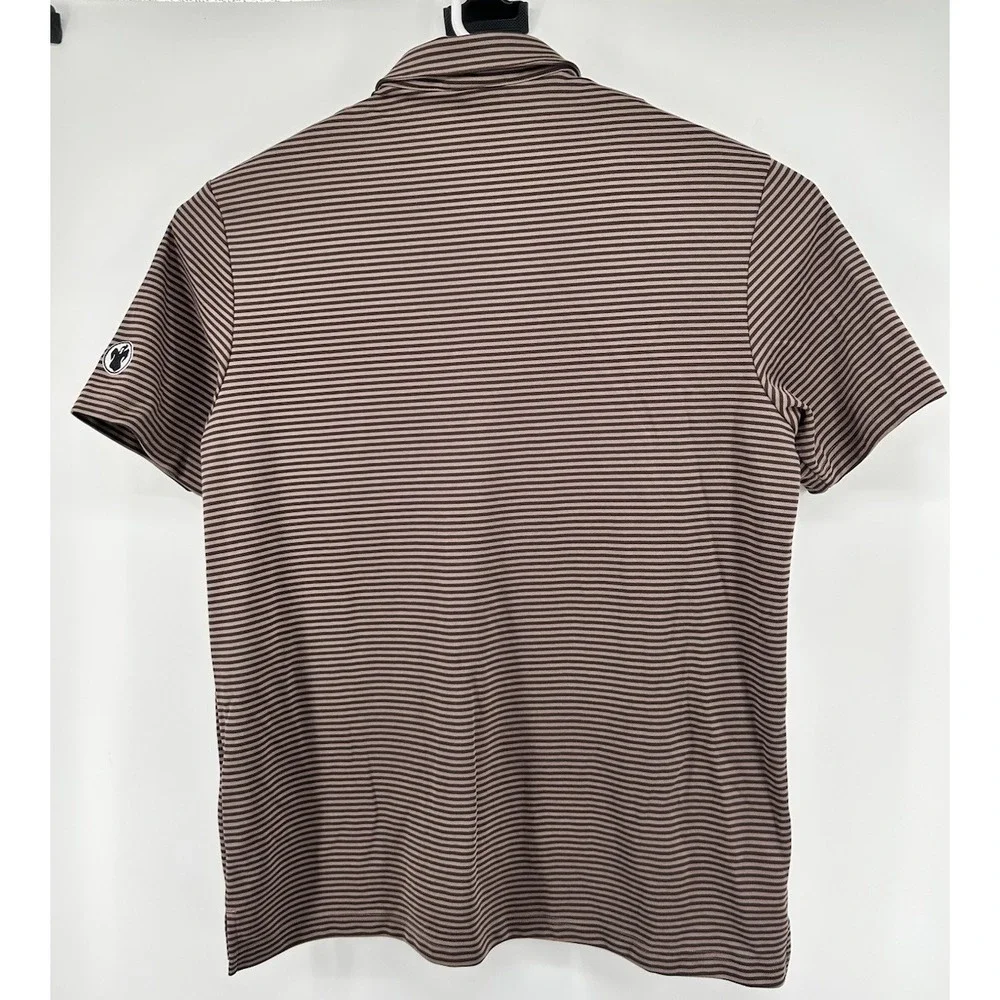 Adidas Originals Stripe Pique Polo Shirt Brown Striped Men's Size XL